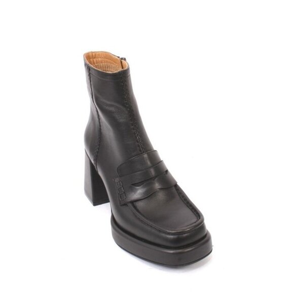 Repo Shoes - PHIL GATIÈR by REPO 23642 Black Leather Zip Up Ankle Boots